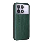 For Redmi K70 Carbon Fiber Texture Flip Leather Phone Case(Green) - 3