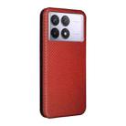 For Redmi K70 Carbon Fiber Texture Flip Leather Phone Case(Brown) - 3