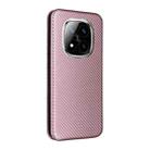 For Redmi Note 14 Pro 4G Global Carbon Fiber Texture Flip Leather Phone Case(Pink) - 3