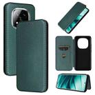 For Redmi Note 14 Pro 4G Global Carbon Fiber Texture Flip Leather Phone Case(Green) - 1