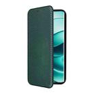 For Redmi Note 14 Pro 4G Global Carbon Fiber Texture Flip Leather Phone Case(Green) - 2