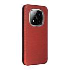 For Redmi Note 14 Pro 4G Global Carbon Fiber Texture Flip Leather Phone Case(Brown) - 3