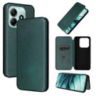 For Redmi Note 14 4G Global 163.25mm Carbon Fiber Texture Flip Leather Phone Case(Green) - 1