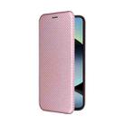 For Xiaomi Poco M7 Pro 5G / Redmi Note 14 5G Carbon Fiber Texture Flip Leather Phone Case(Pink) - 2