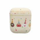 For AirPods 2 / 1 Cookies Pattern Earbuds Box Frosted TPU Case(Beige) - 1