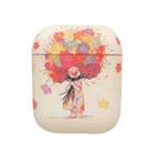 For AirPods 2 / 1 Girl Pattern Earbuds Box Frosted TPU Case(Flower) - 1