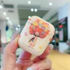 For AirPods 2 / 1 Girl Pattern Earbuds Box Frosted TPU Case(Flower) - 2