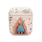 For AirPods 2 / 1 Girl Pattern Earbuds Box Frosted TPU Case(Crown) - 1