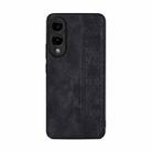 For Samsung Galaxy S25 Edge 5G AZNS 3D Embossed Skin Feel Phone Case(Black) - 2