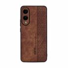 For Samsung Galaxy S25 Edge 5G AZNS 3D Embossed Skin Feel Phone Case(Brown) - 2