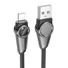 Borofone BU49 Shine 1.2m 2.4A Intelligent Power-off USB to 8 Pin Charging Data Cable(Black) - 1