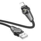 Borofone BU49 Shine 1.2m 2.4A Intelligent Power-off USB to 8 Pin Charging Data Cable(Black) - 2