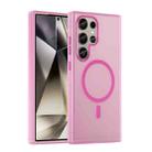 For Samsung Galaxy S24 Ultra 5G MagSafe Frosted Translucent TPU + PC Full Coverage Phone Case(Pink) - 1