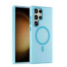 For Samsung Galaxy S23 Ultra 5G MagSafe Frosted Translucent TPU + PC Full Coverage Phone Case(Blue) - 1
