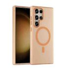 For Samsung Galaxy S23 Ultra 5G MagSafe Frosted Translucent TPU + PC Full Coverage Phone Case(Orange) - 1