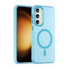 For Samsung Galaxy S23+ 5G MagSafe Frosted Translucent TPU + PC Full Coverage Phone Case(Blue) - 1