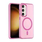 For Samsung Galaxy S23 5G MagSafe Frosted Translucent TPU + PC Full Coverage Phone Case(Pink) - 1