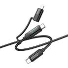 Borofone BU52 Vibrant 1.2m 100W 2 in 1 USB-C / Type-C to USB-C / Type-C+8 Pin Charging Data Cable(Black) - 1