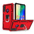 For Huawei Y6p Cool Armor PC + TPU Shockproof Case with 360 Degree Rotation Ring Holder(Red) - 1