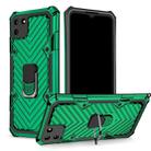 For OPPO Realme C11 Cool Armor PC + TPU Shockproof Case with 360 Degree Rotation Ring Holder(Dark Green) - 1