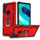 For Motorola Moto G8 Cool Armor PC + TPU Shockproof Case with 360 Degree Rotation Ring Holder(Red) - 1