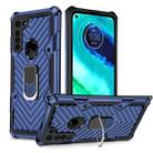 For Motorola Moto G8 Cool Armor PC + TPU Shockproof Case with 360 Degree Rotation Ring Holder(Blue) - 1