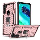 For Motorola Moto G8 Cool Armor PC + TPU Shockproof Case with 360 Degree Rotation Ring Holder(Rose Gold) - 1