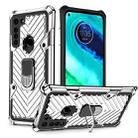 For Motorola Moto G8 Cool Armor PC + TPU Shockproof Case with 360 Degree Rotation Ring Holder(Silver) - 1