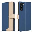 For Samsung Galaxy S21 5G Color Matching RFID Anti-theft Leather Phone Case(Blue) - 1