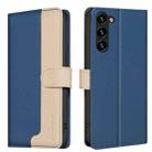 For Samsung Galaxy S21 FE 5G Color Matching RFID Anti-theft Leather Phone Case(Blue) - 1