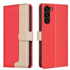 For Samsung Galaxy S21+ 5G Color Matching RFID Anti-theft Leather Phone Case(Red) - 1