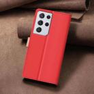 For Samsung Galaxy S21 Ultra 5G Color Matching RFID Anti-theft Leather Phone Case(Red) - 3