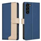 For Samsung Galaxy S22+ 5G Color Matching RFID Anti-theft Leather Phone Case(Blue) - 1