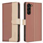 For Samsung Galaxy S23+ 5G Color Matching RFID Anti-theft Leather Phone Case(Brown) - 1