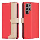 For Samsung Galaxy S23 Ultra 5G Color Matching RFID Anti-theft Leather Phone Case(Red) - 1
