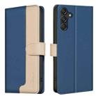 For Samsung Galaxy S24 5G Color Matching RFID Anti-theft Leather Phone Case(Blue) - 1