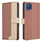 For Samsung Galaxy A12 Color Matching RFID Anti-theft Leather Phone Case(Brown) - 1