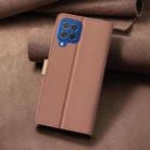 For Samsung Galaxy A12 Color Matching RFID Anti-theft Leather Phone Case(Brown) - 3