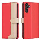 For Samsung Galaxy A24 4G Color Matching RFID Anti-theft Leather Phone Case(Red) - 1