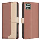 For Samsung Galaxy A25 5G Color Matching RFID Anti-theft Leather Phone Case(Brown) - 1