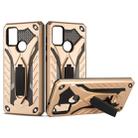 Shockproof TPU + PC Protective Case with Holder For Samsung Galaxy A21s (Gold) - 1