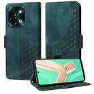 For vivo Y28 4G Embossed Rhombus Starry Leather Phone Case(Green) - 1