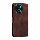For vivo Y28 4G Embossed Rhombus Starry Leather Phone Case(Brown) - 3