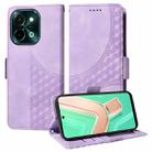 For vivo Y28 4G Embossed Rhombus Starry Leather Phone Case(Purple) - 1