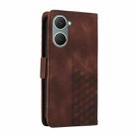 For vivo Y03 4G / Y18 / Y18e Embossed Rhombus Starry Leather Phone Case(Brown) - 3