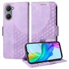 For vivo Y03 4G / Y18 / Y18e Embossed Rhombus Starry Leather Phone Case(Purple) - 1