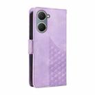 For vivo Y03 4G / Y18 / Y18e Embossed Rhombus Starry Leather Phone Case(Purple) - 3