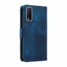 For vivo Y20 / Y20i / Y20s Embossed Rhombus Starry Leather Phone Case(Blue) - 3