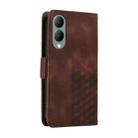 For vivo Y17s / Y36i 5G Embossed Rhombus Starry Leather Phone Case(Brown) - 3