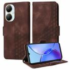 For vivo Y35M+ / Y35+ / Y27 4G Embossed Rhombus Starry Leather Phone Case(Brown) - 1